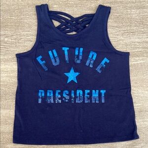 Navy Blue Kids Tank Top - Future President